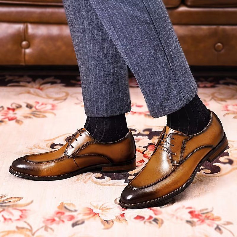 Sapatos Formais Masculinos Derby Elegantes - Café