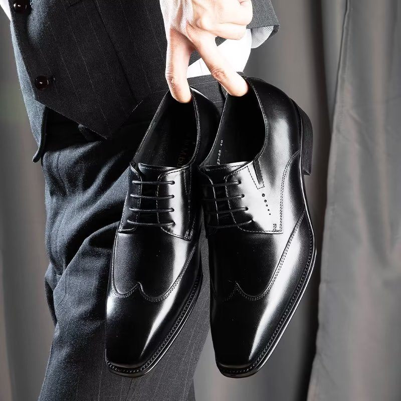 Sapatos Formais Masculinos Derby Elegantes - Preto