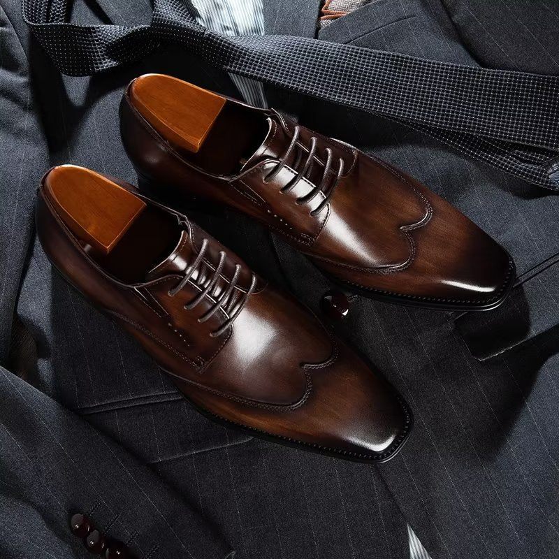 Sapatos Formais Masculinos Derby Elegantes - Café