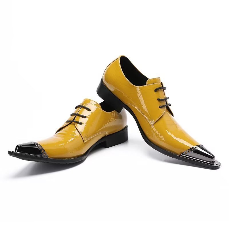 Sapatos Formais Masculinos Derby Requintados - Amarelo