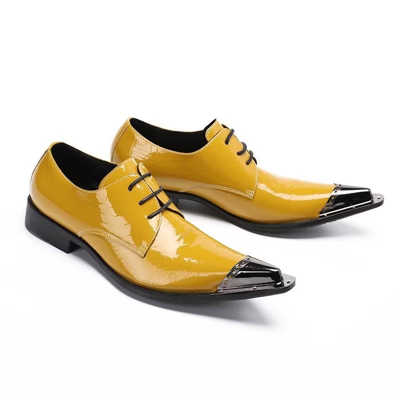 Sapatos Formais Masculinos Derby Requintados - Amarelo