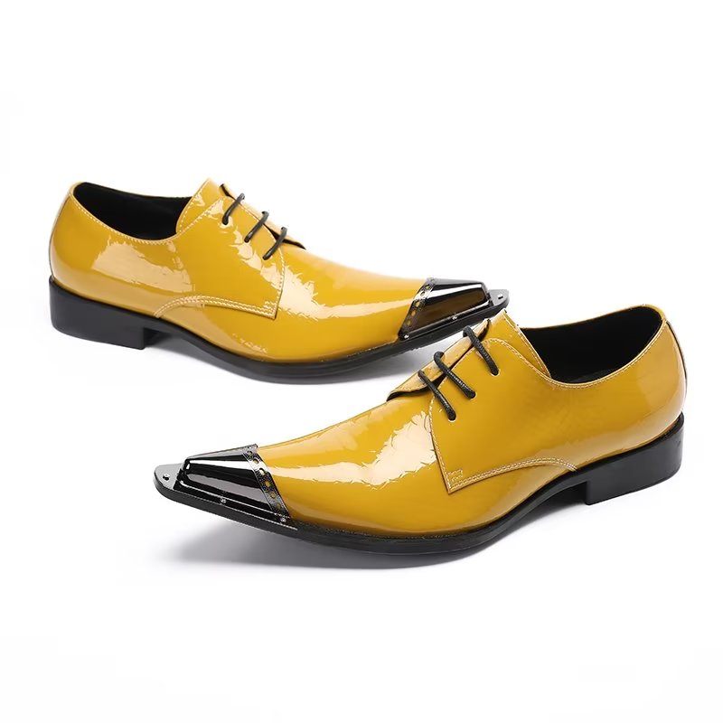 Sapatos Formais Masculinos Derby Requintados - Amarelo