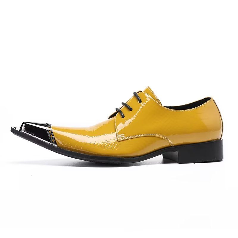 Sapatos Formais Masculinos Derby Requintados - Amarelo