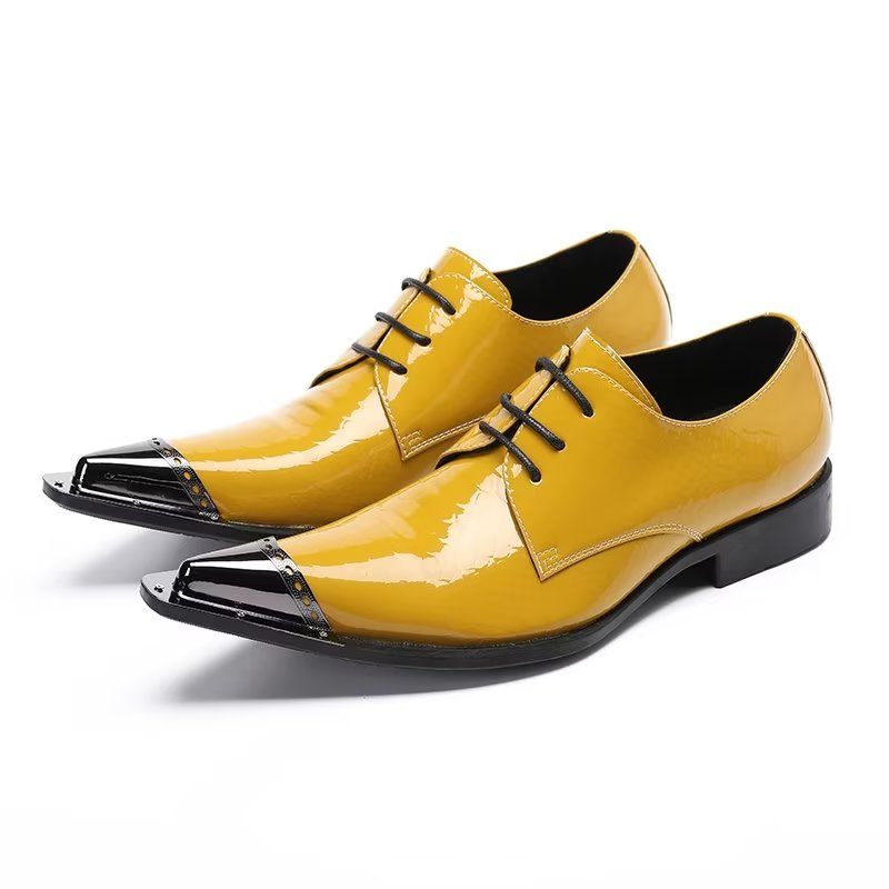 Sapatos Formais Masculinos Derby Requintados - Amarelo