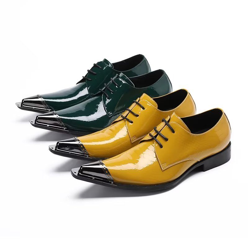 Sapatos Formais Masculinos Derby Requintados - Amarelo