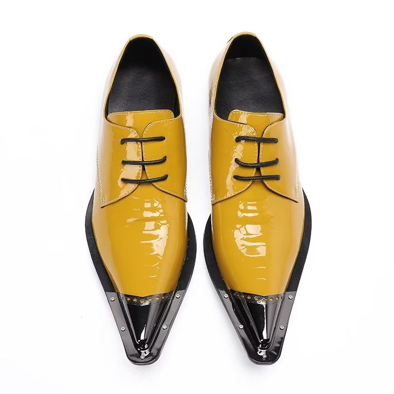 Sapatos Formais Masculinos Derby Requintados - Amarelo