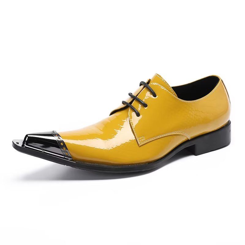 Sapatos Formais Masculinos Derby Requintados - Amarelo