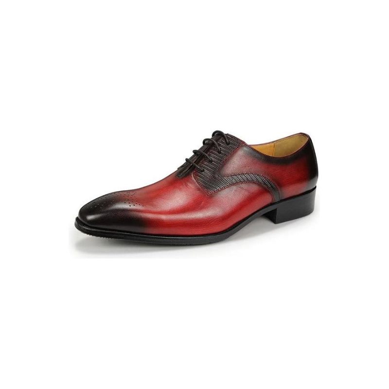 Sapatos Formais Masculinos Elegantes Brogues Casamento - Vermelho