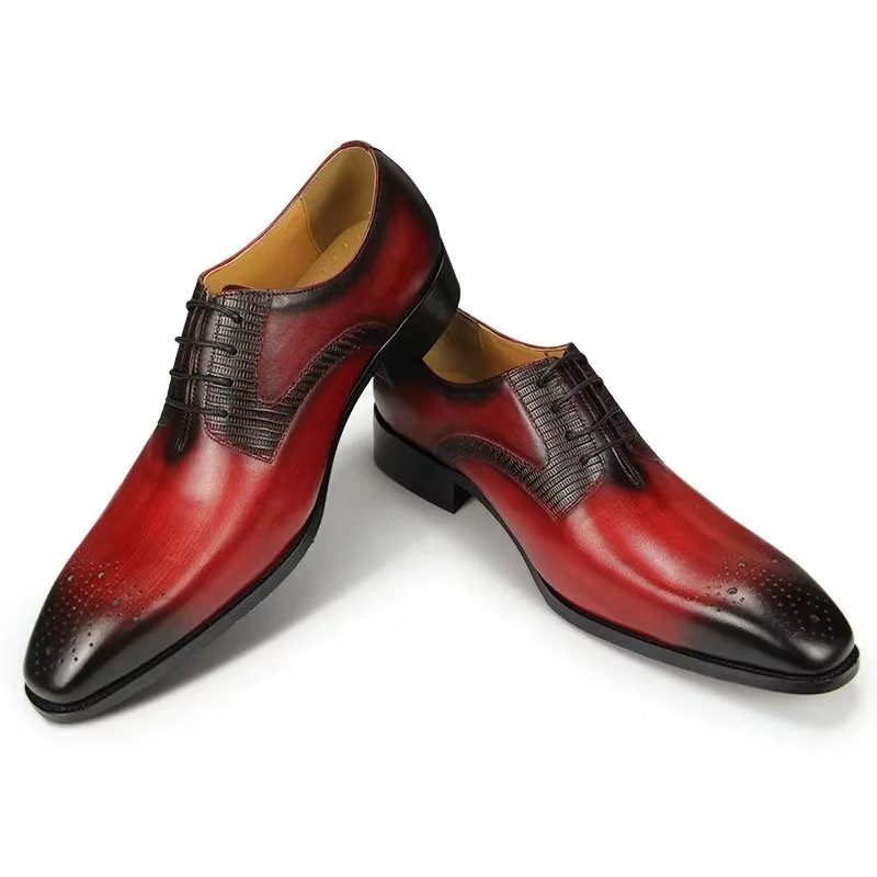 Sapatos Formais Masculinos Elegantes Brogues Casamento - Vermelho