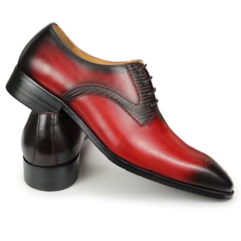 Sapatos Formais Masculinos Elegantes Brogues Casamento - Vermelho