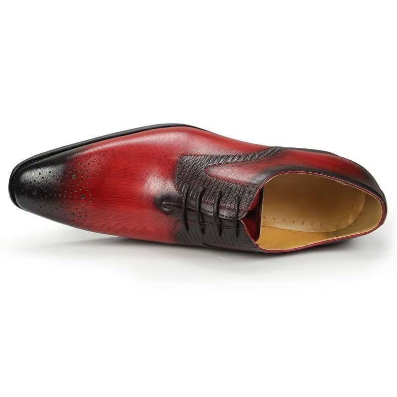 Sapatos Formais Masculinos Elegantes Brogues Casamento - Vermelho