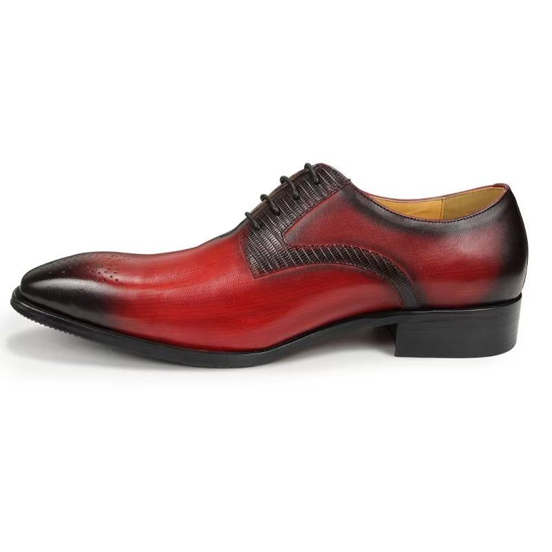 Sapatos Formais Masculinos Elegantes Brogues Casamento - Vermelho