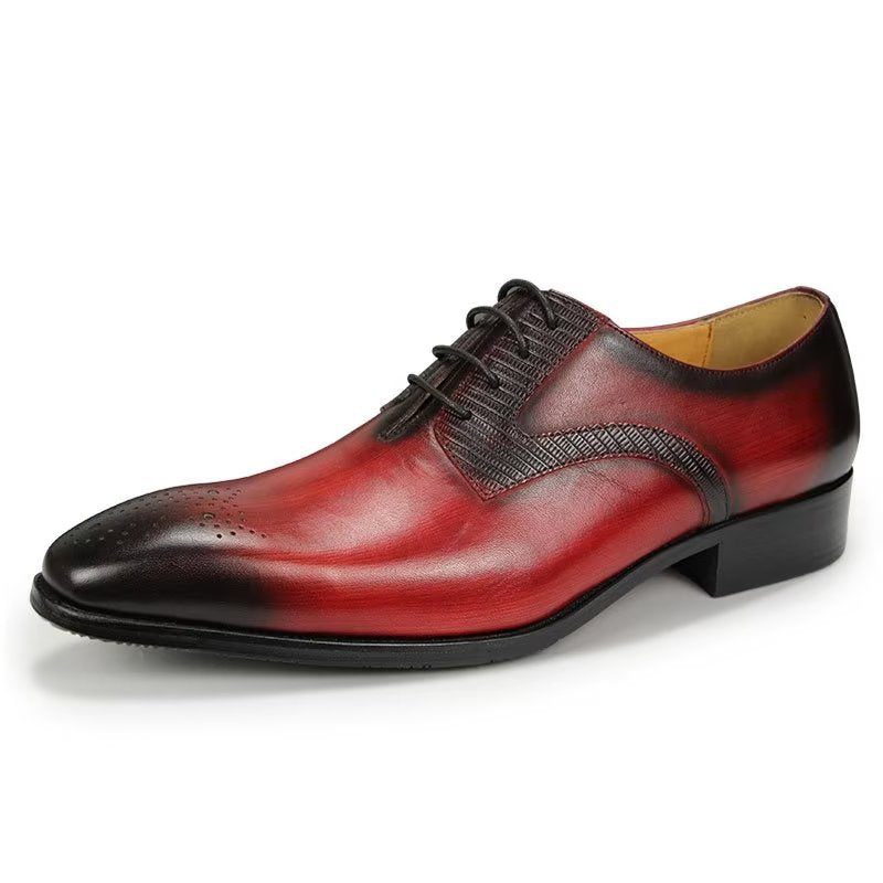 Sapatos Formais Masculinos Elegantes Brogues Casamento - Vermelho