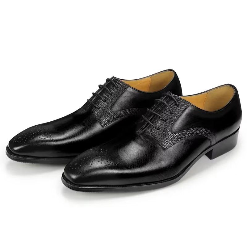 Sapatos Formais Masculinos Elegantes Brogues Casamento - Preto