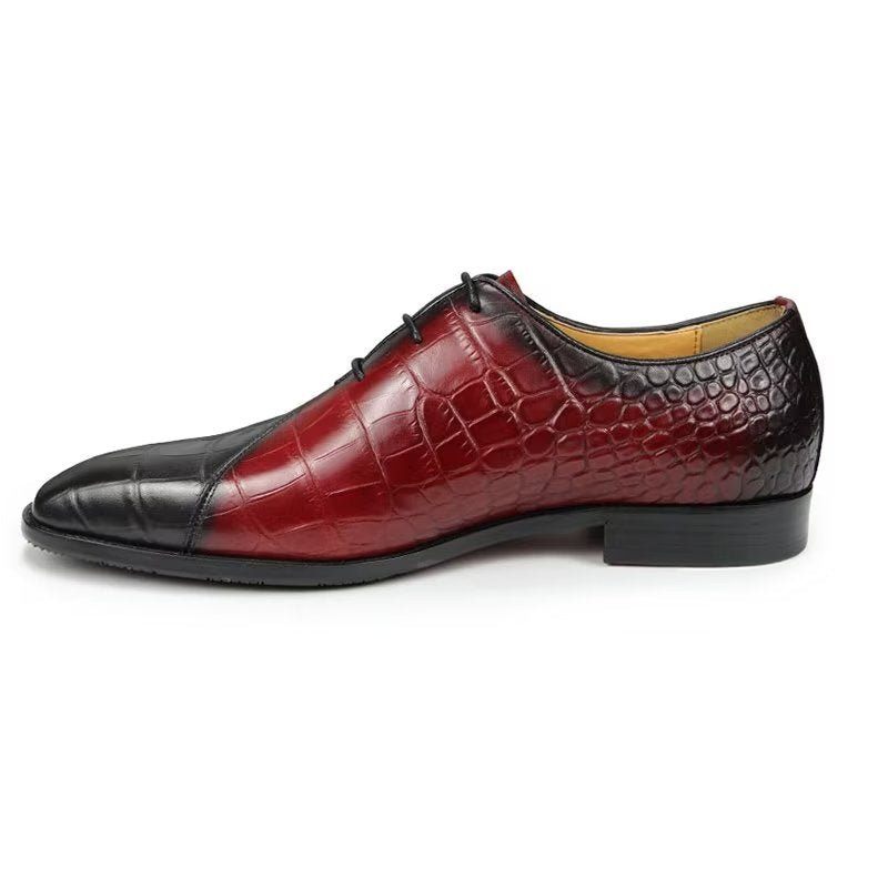 Sapatos Formais Masculinos Elegantes Casamento Couro Brogue - Vermelho