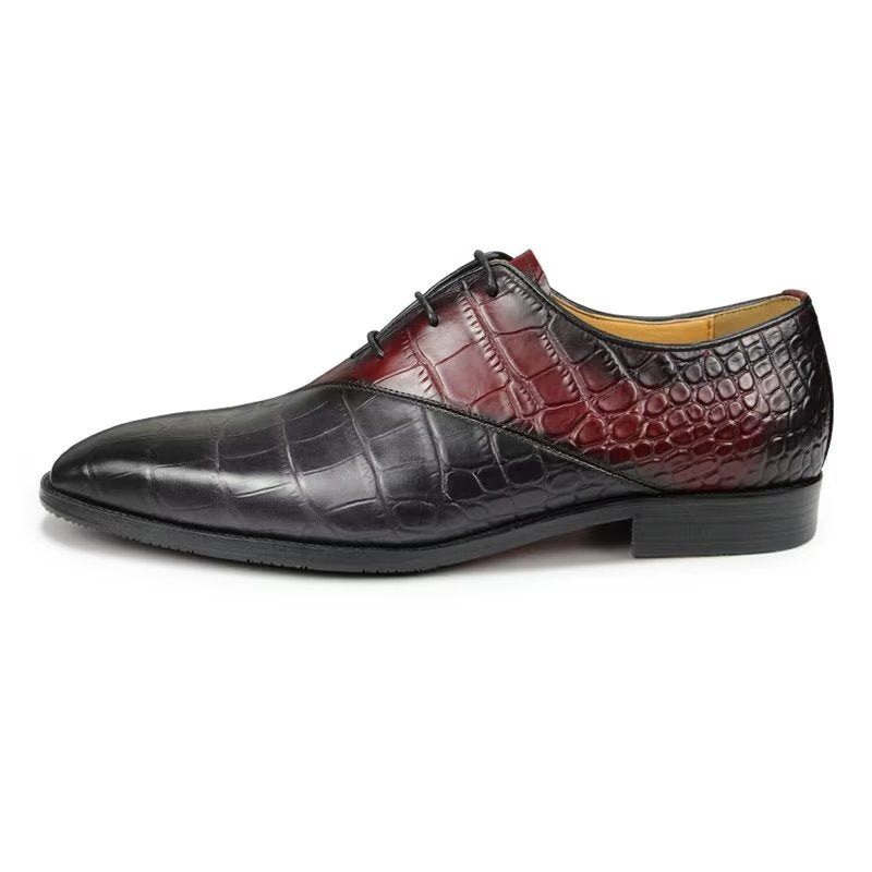 Sapatos Formais Masculinos Elegantes Casamento Couro Brogue - Vermelho