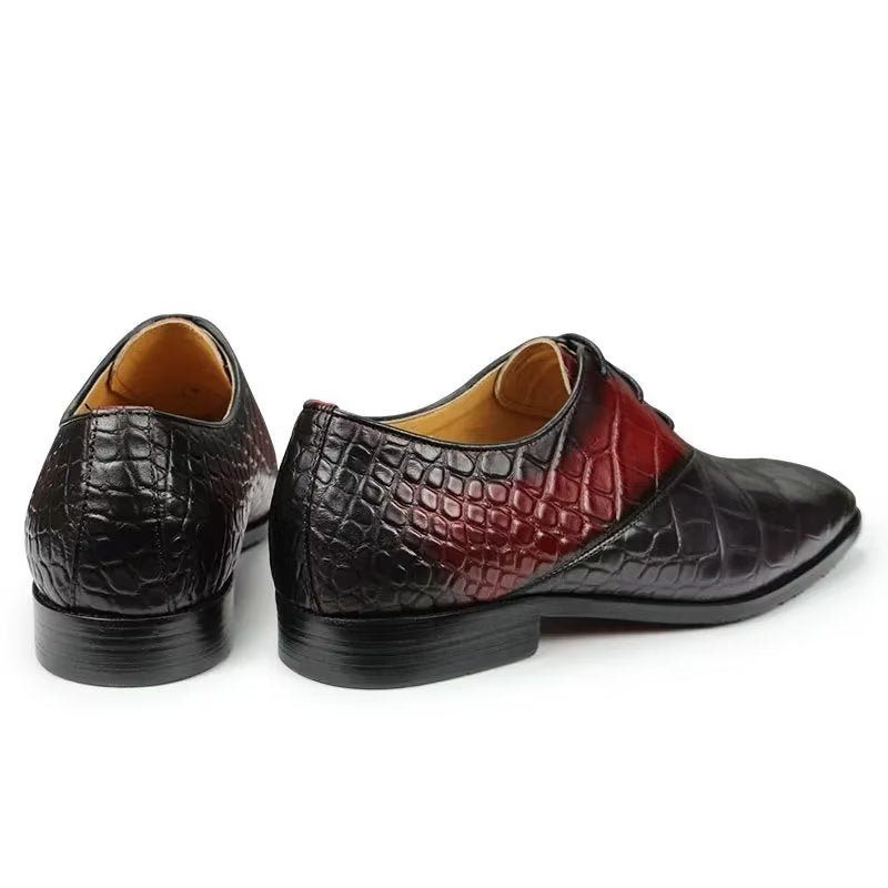 Sapatos Formais Masculinos Elegantes Casamento Couro Brogue - Vermelho