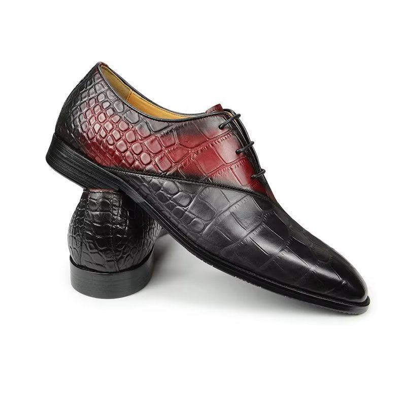 Sapatos Formais Masculinos Elegantes Casamento Couro Brogue - Vermelho