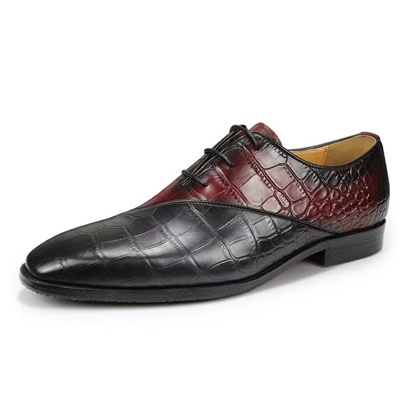 Sapatos Formais Masculinos Elegantes Casamento Couro Brogue - Vermelho