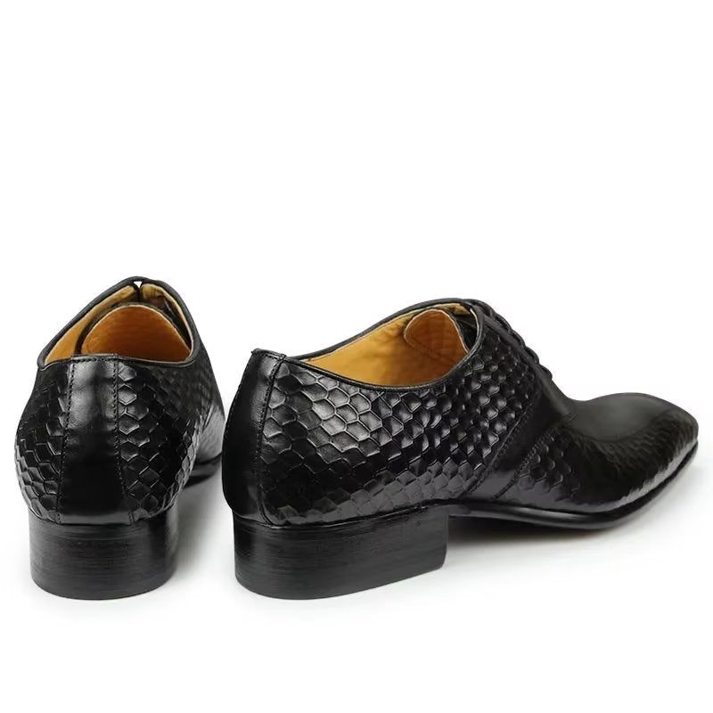 Sapatos Formais Masculinos Elegantes Casamento Couro Brogue - Preto