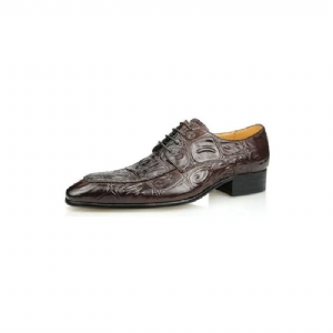 Sapatos Formais Masculinos Elegantes Casamento Couro Brogue Sob Medida