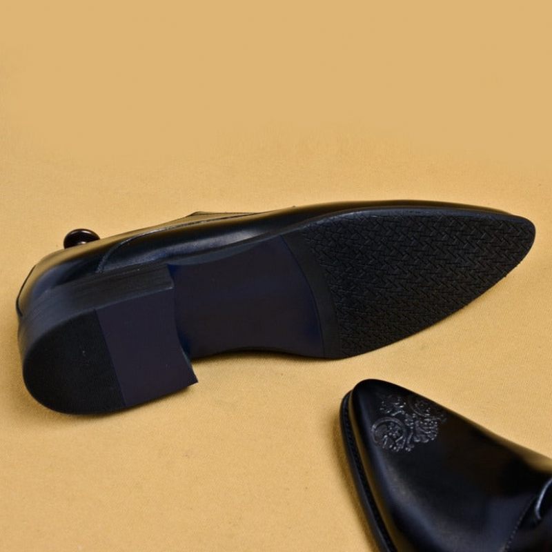 Sapatos Formais Masculinos Elegantes Com Cadarço Oxford - Preto