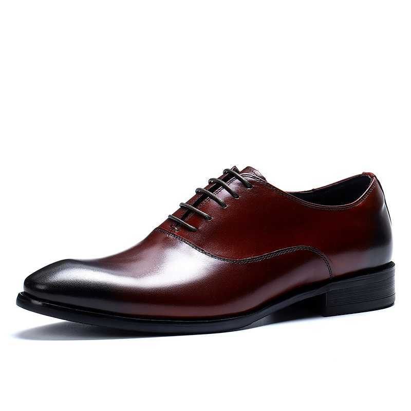 Sapatos Formais Masculinos Elegantes Com Cadarço Para Casamento - Vermelho