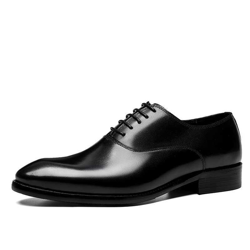 Sapatos Formais Masculinos Elegantes Com Cadarço Para Casamento - Preto