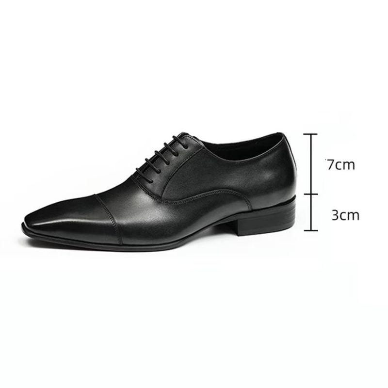 Sapatos Formais Masculinos Elegantes Corporativos Couro Britânico Esculpido - Preto