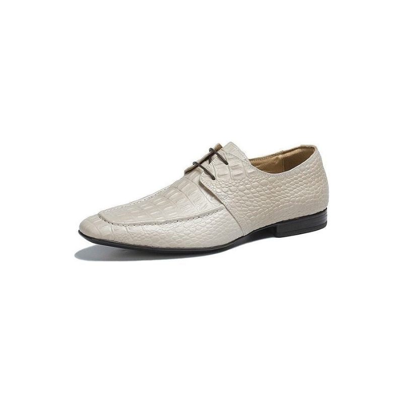 Sapatos Formais Masculinos Elegantes Couro Crocodilo Branco Exótico Vestido Luxo