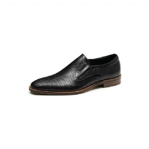 Sapatos Formais Masculinos Elegantes Couro Estilo Brogue Slip-ons Para Casamento