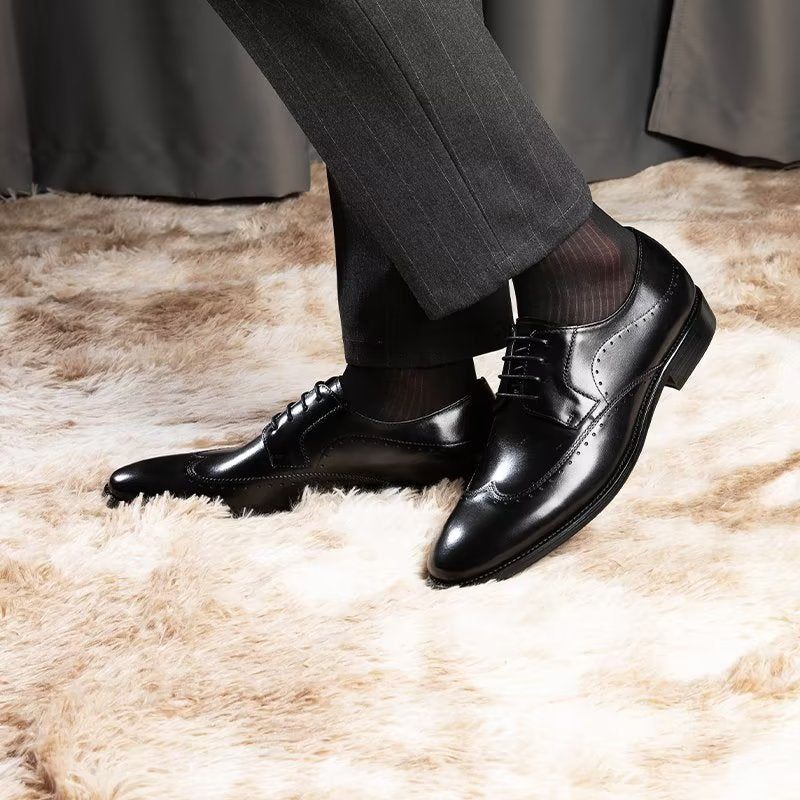 Sapatos Formais Masculinos Elegantes Derbies - Preto