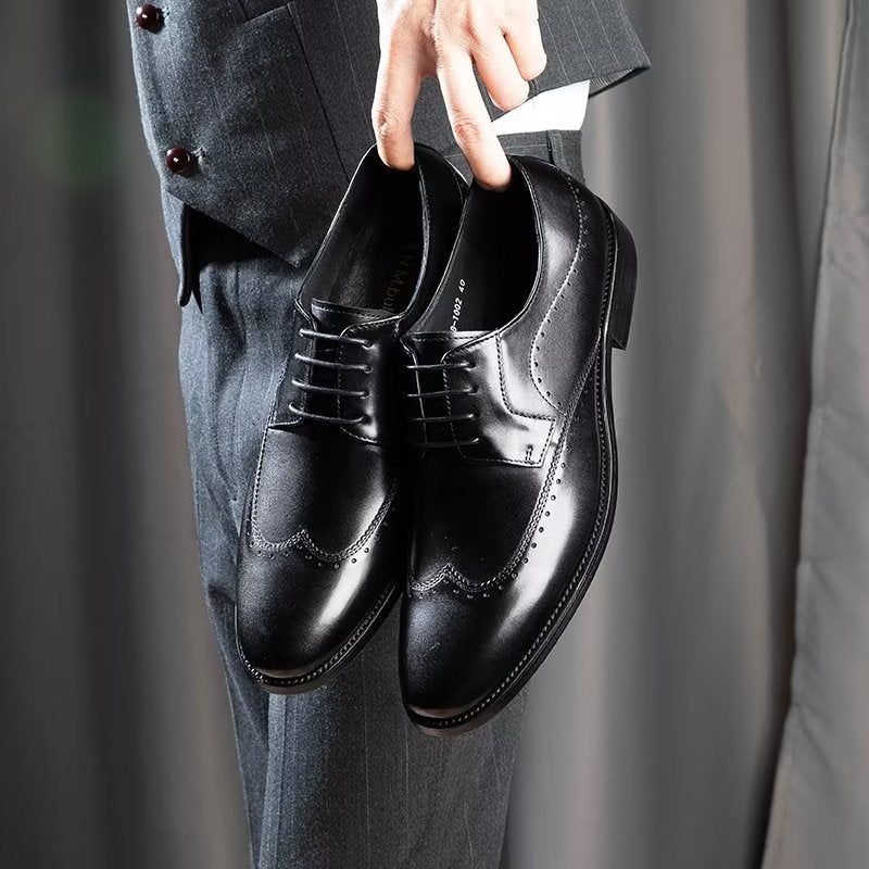 Sapatos Formais Masculinos Elegantes Derbies - Preto