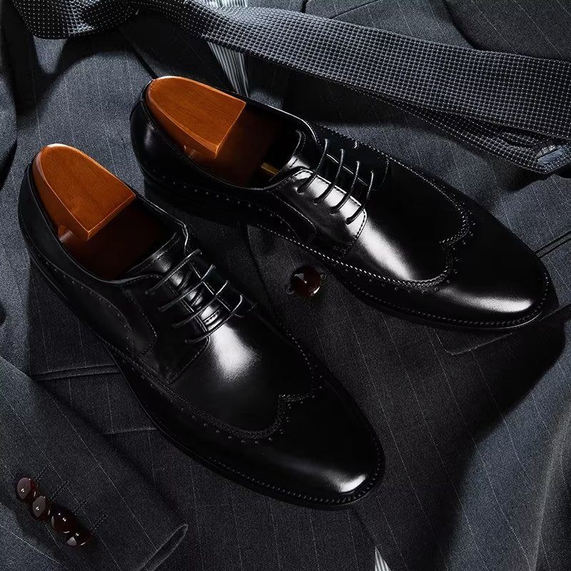 Sapatos Formais Masculinos Elegantes Derbies - Preto