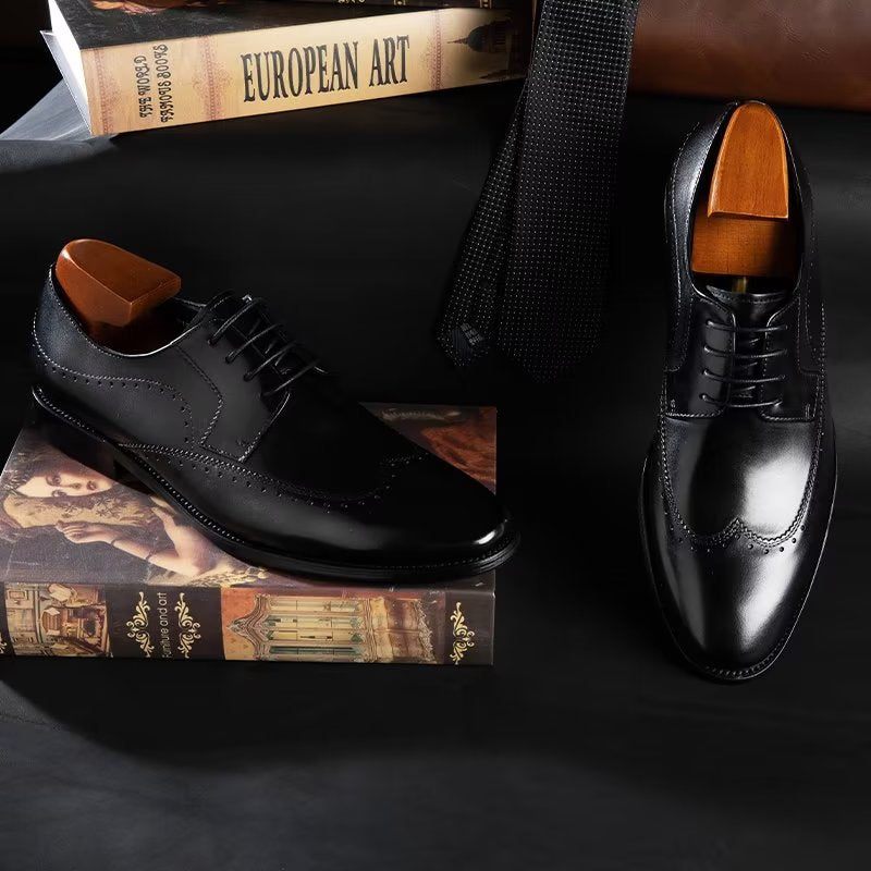 Sapatos Formais Masculinos Elegantes Derbies - Preto