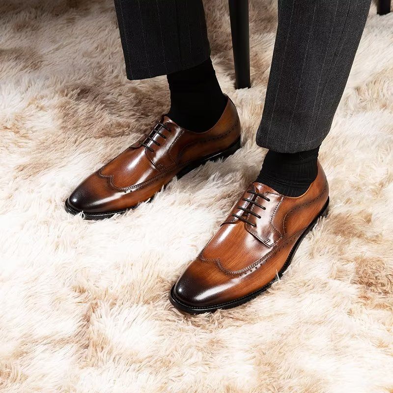 Sapatos Formais Masculinos Elegantes Derbies - Café