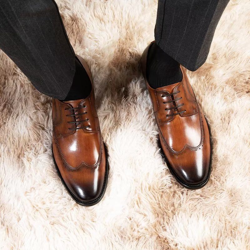 Sapatos Formais Masculinos Elegantes Derbies - Café