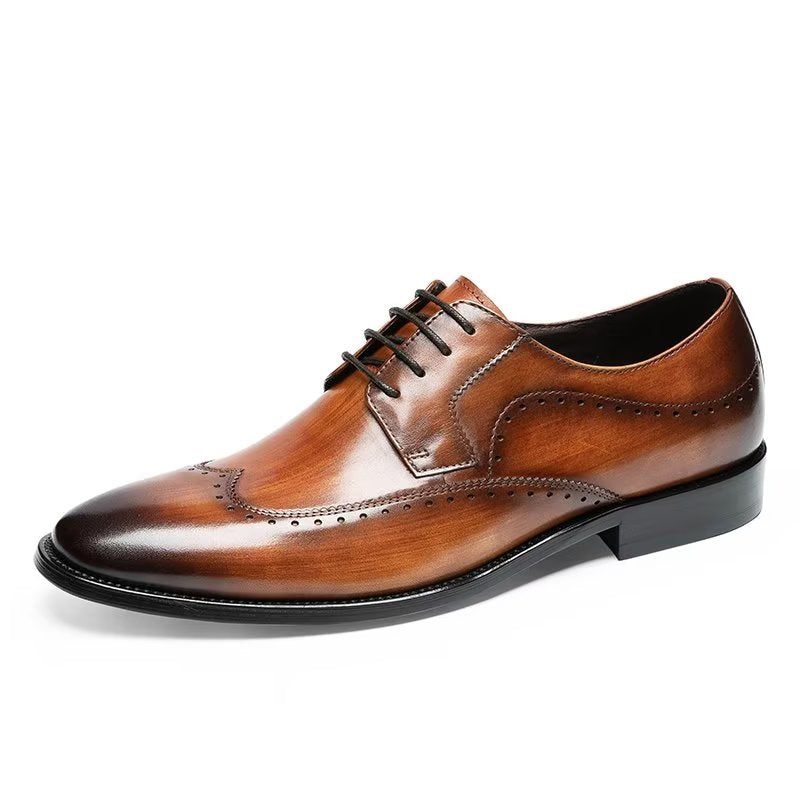 Sapatos Formais Masculinos Elegantes Derbies - Café