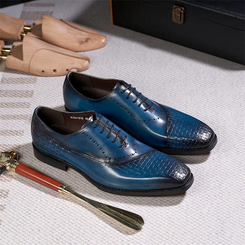 Sapatos Formais Masculinos Elegantes E Chiques Seleção Vestido Couro -  Azul