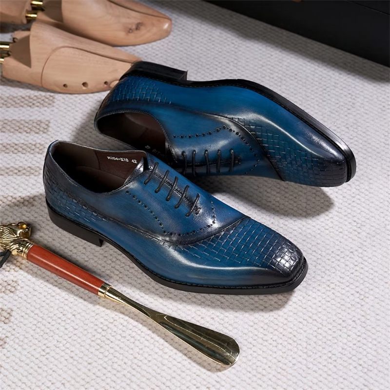 Sapatos Formais Masculinos Elegantes E Chiques Seleção Vestido Couro -  Azul