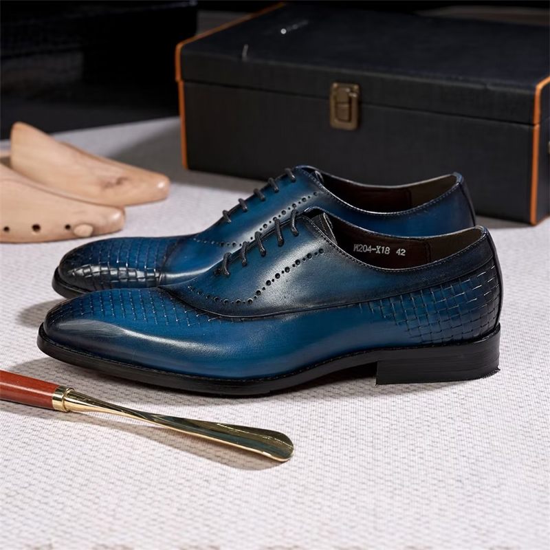 Sapatos Formais Masculinos Elegantes E Chiques Seleção Vestido Couro -  Azul