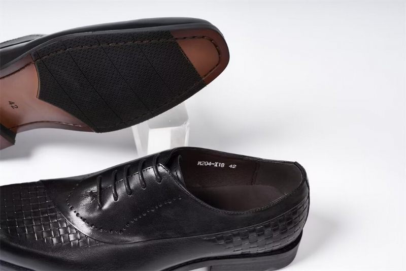 Sapatos Formais Masculinos Elegantes E Chiques Seleção Vestido Couro - Preto 