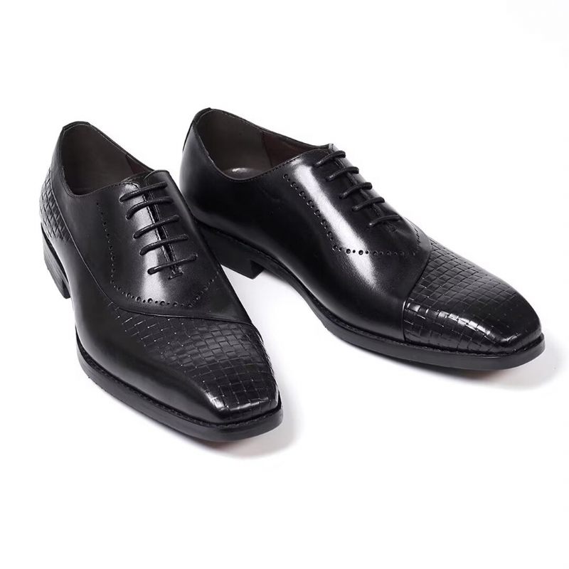 Sapatos Formais Masculinos Elegantes E Chiques Seleção Vestido Couro - Preto 