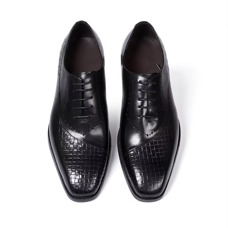 Sapatos Formais Masculinos Elegantes E Chiques Seleção Vestido Couro - Preto 