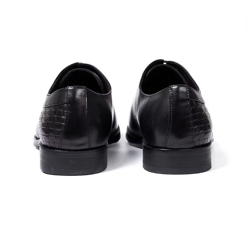 Sapatos Formais Masculinos Elegantes E Chiques Seleção Vestido Couro - Preto 