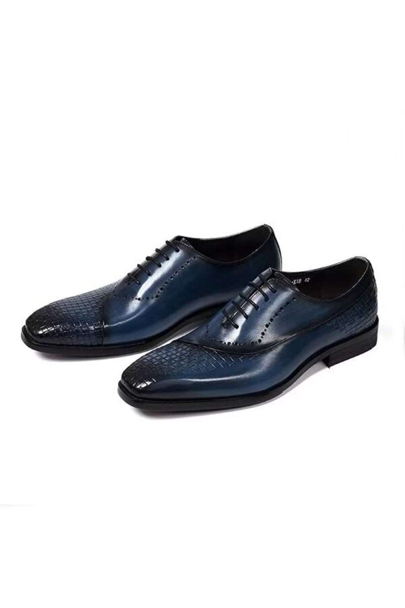 Sapatos Formais Masculinos Elegantes E Chiques Seleção Vestido Couro -  Azul