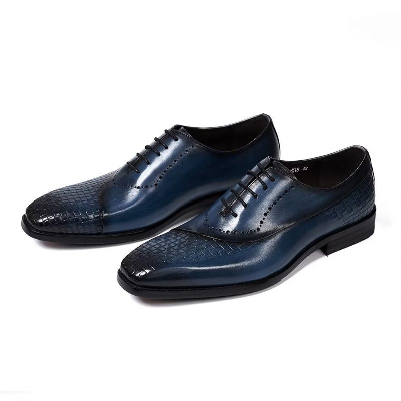 Sapatos Formais Masculinos Elegantes E Chiques Seleção Vestido Couro -  Azul