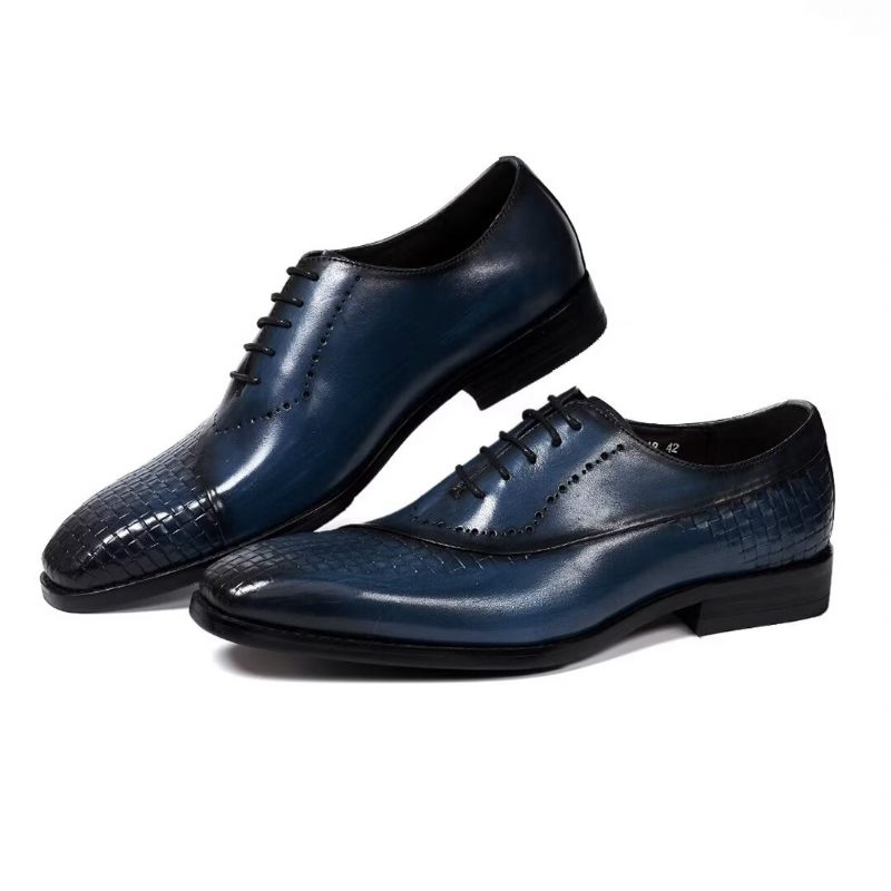 Sapatos Formais Masculinos Elegantes E Chiques Seleção Vestido Couro -  Azul