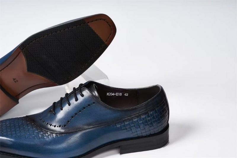 Sapatos Formais Masculinos Elegantes E Chiques Seleção Vestido Couro -  Azul