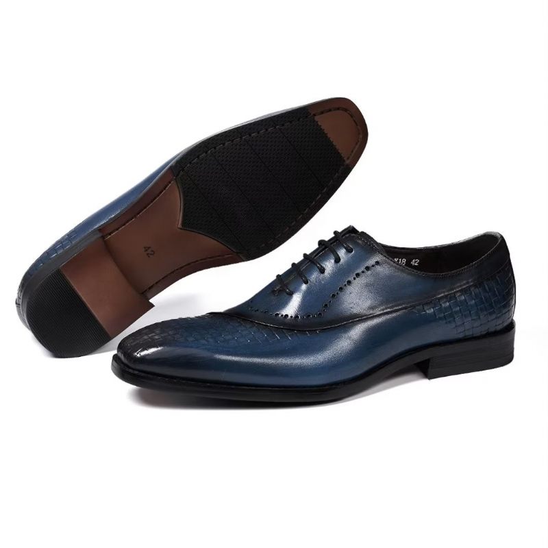 Sapatos Formais Masculinos Elegantes E Chiques Seleção Vestido Couro -  Azul